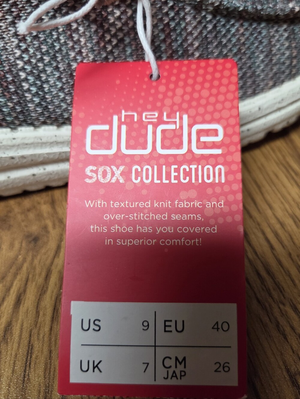 NWT Hey Dude Wendy SOX Slip-On Shoes in Heathered Gray & Rose Size 9 - Picture 3 of 10
